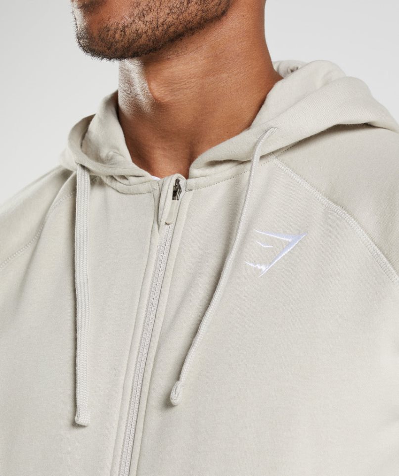 Bluzy Z Kapturem Gymshark Crest Zip Up Męskie Głęboka Szare | PL 765AOX